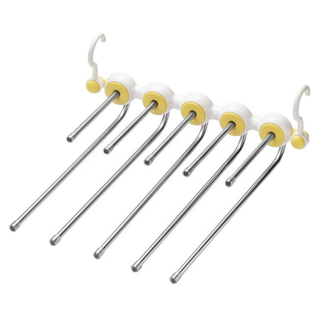 Perchero Plegable para Pantalones con Ganchos Dobles Giratorios, Colgador de Acero Inoxidable de Múltiples Capas para 5 Pantalones, Pinzas Antideslizantes, Organizador de Armario que Ahorra Espacio.