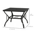 thumbnail image 3 of Outsunny Outdoor Dining Table with 2" Umbrella Hole, 37" Square Patio Table, 3 of 10