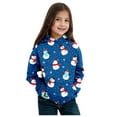 thumbnail image 3 of SonxaHe Big Girl Hoodies Christmas Long Sleeved Snowman Print Warm Hoodie Kids Party Streetwear Winter Hooded Sweatshirts Blue,Sized 10-12, 3 of 3