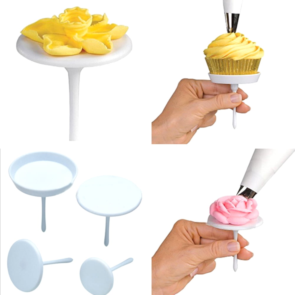 4Pcs Cake Cupcake Stand Icing Cream Flower Nails Sugarcraft Decorating Tool 