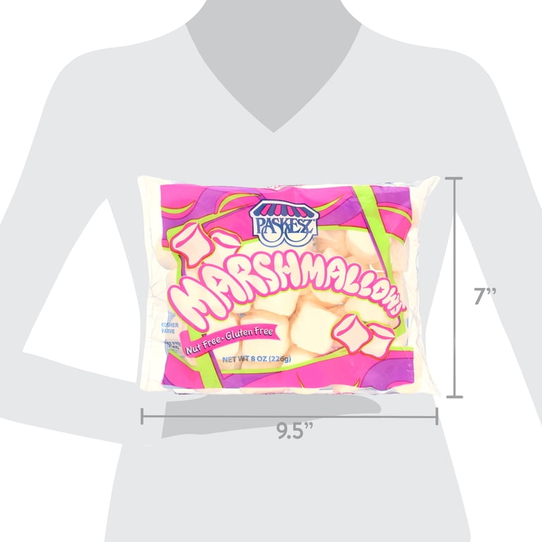 Paskesz Marshmallows, 8oz, White, Perfect for Roasting or Snacking