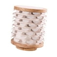 thumbnail image 4 of Estante de arete giratorio Organizador de almacenamiento de joyería de madera de madera de gran capacidad Pendientes para mujeres Mujeres Showcase de Beige, 4 of 8