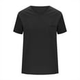thumbnail image 4 of YUGYXL Womens Tunics Shirts Short Sleeve Tops Lightweight V Neck Tshirts Solid Color Summer Tops with Pocket Black L, 4 of 7