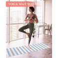 thumbnail image 2 of Light Blue Grey Stripe Yoga Towel for Hot Yoga Non Slip, Modern Farmhouse Vertical Striped Yoga Mat Towel Absorbent Yoga Sweat Towels Microfiber Hot Yoga Blanket for Bikram Pilates 26"x70", 2 of 7