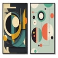 thumbnail image 2 of Designart "Retro Dimensions of the Mid-century Era I" Modern Midcentury Framed Wall Art Set Of 2 - Mid-Century Blue Frame Gallery Set For Office Decor, 2 of 6
