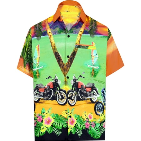 Printed Camp Shirt - Hawaiian Shirt Mens Beach Aloha Camp Party Casual Holiday Tropical Shirt Bike 3D HD Print