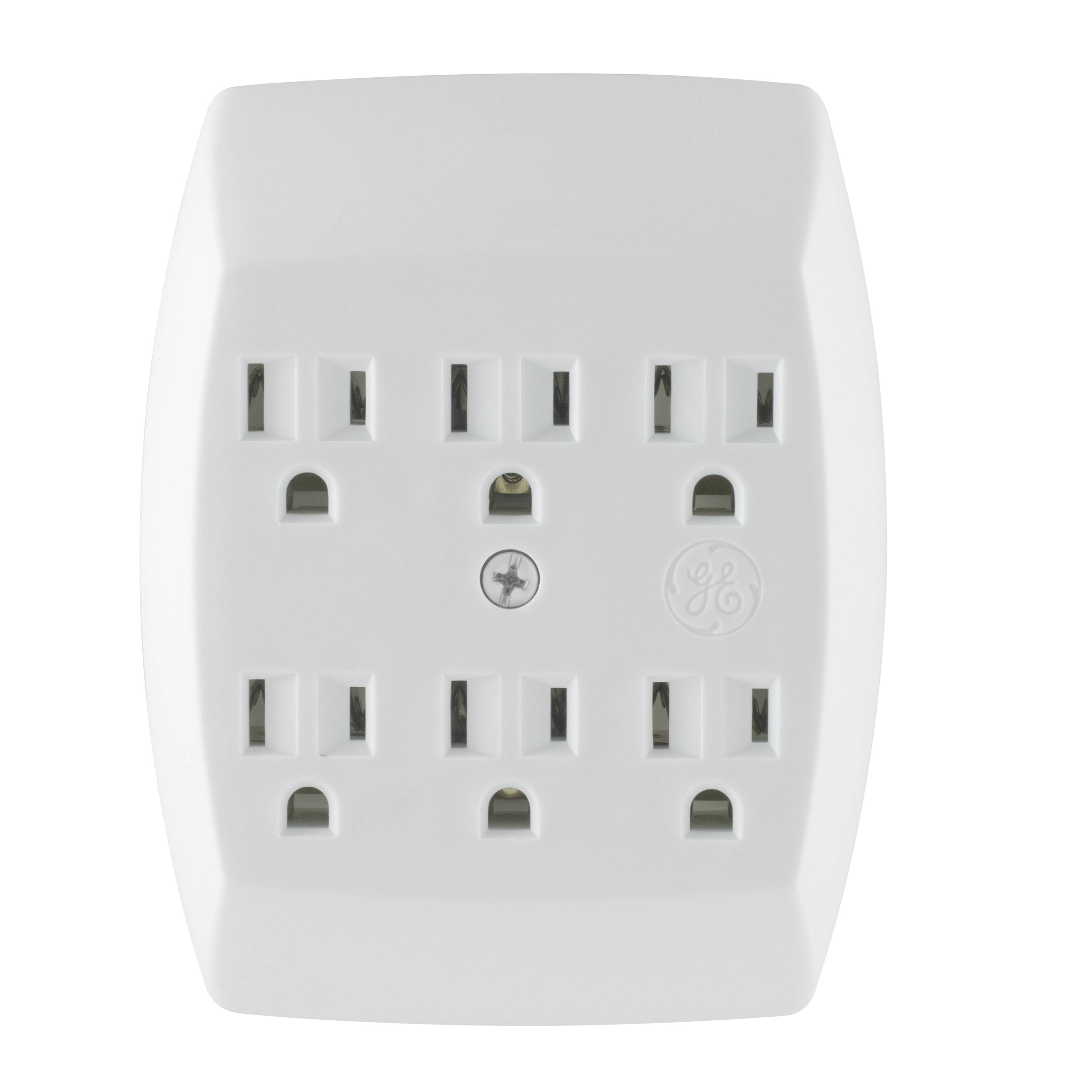 GE 6 Ac Grounded Tap Outlet, White, 2 Pack, 46852
