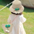 thumbnail image 5 of Conjunto de sombrero y bolso de paja para niñas Sombreros para fiestas de té para niñas Monederos Gorras de vestir Bolsos Regalo para cumpleaños Verano Playa Viajes, 5 of 5