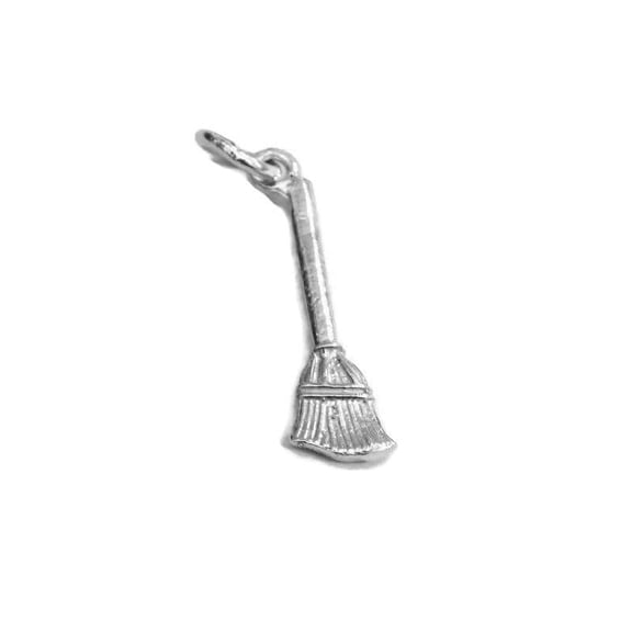 Broom #2 Charm Pendant .925 Sterling Silver!!