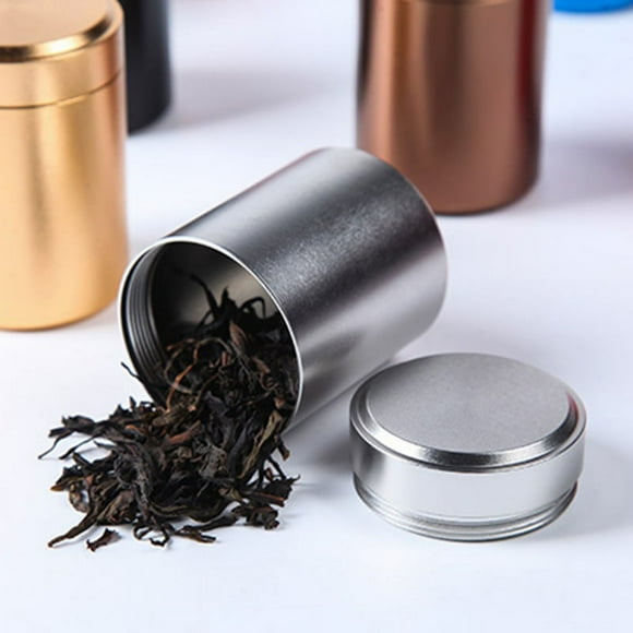 Tea Tins Canister Set for Loose Tea - Small Kitchen Canisters for Tea Coffee Sugar Storage, Loose Leaf Tea Tin Containers - Tea Canisters