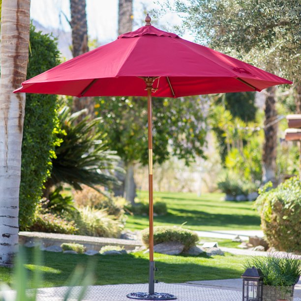 Belham Living 9 Ft Wood Commercial Grade Sunbrella Market Umbrella Walmart Com Walmart Com