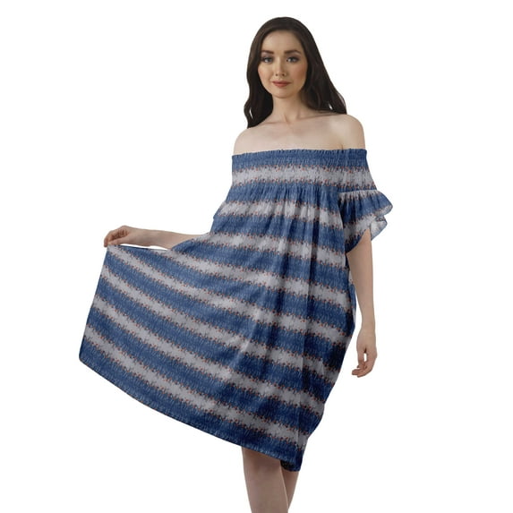 Moomaya Poly Crepe Casual Dress Printed Womens Cocktail Dresses Knee Long Tunic