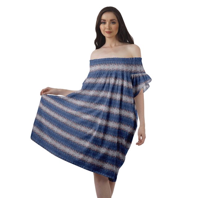 Moomaya Robes de Soirée pour Femmes Grande Taille à Manches Volantées Vêtements Décontractés