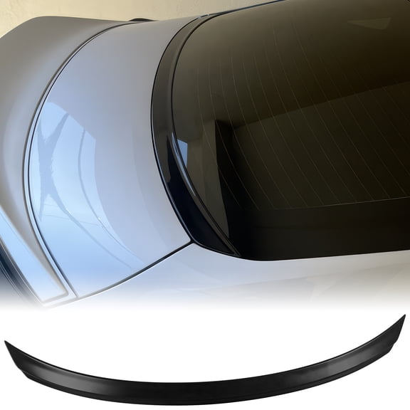 Ikon Motorsports Trunk Spoiler Compatible with 2022-2025 Subaru BRZ & Toyota GR86, D Style Unpainted Black ABS Plastic Rear Trunk Lid Spoiler Wing Lip