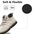 thumbnail image 4 of Mens Casual Work Boots Lightweight Slip Resistant Breathable Walking Driving Boots Vintage High Top Flat Shoes White 7 US, 4 of 7