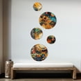 thumbnail image 3 of Designart "Geometric Vibrations Orange and Blue II" Modern Geometric Metal Wall Art Set of 5 Piece, 3 of 5