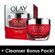 Olay Regenerist Micro-Sculpting Cream Face Moisturizer 1.7 oz + Daily Facial Dry Cleansing Cloths, 7 ct