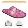 thumbnail image 3 of KLL Strawberry Floral Slippers for Women Men House Slip on Indoor Outdoor Bedroom Furry Fleece Lined Ladies Comfy Anti-Skid Rubber Hard Sole-Medium, 3 of 8
