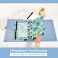 thumbnail image 5 of 2 Pack Pencil Pouch for 3 Ring Binder Smooth Zipper Folders with Pockets Clear Window Pencil Case Creative Hand-drawn Flowers, 5 of 6