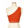 thumbnail image 5 of Eandarui Women Shiny Lyrical Dance Top One Shoulder Crop Top Lady Modern Contemporary Dancewear Orange XXL, 5 of 6