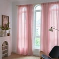 thumbnail image 2 of BCLBUSTE Linen Boho Curtains Embroidered Pink Curtains for Bedroom Living Room, 52" x 84", 2 Panels, 2 of 7
