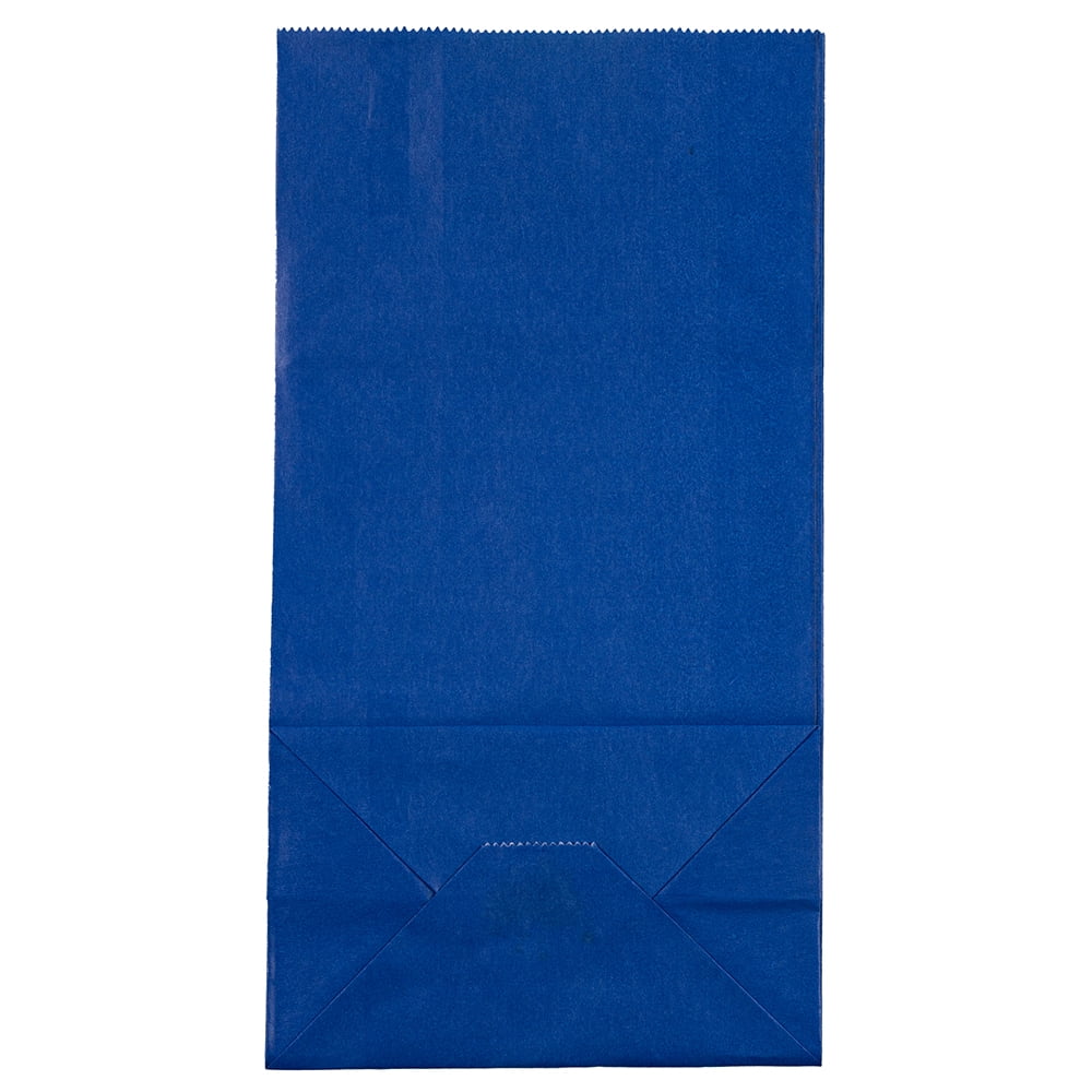 JAM Paper Kraft Lunch Bags, Blue, 5 x 9.75 x 3, 1/Pack