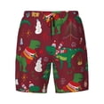 thumbnail image 4 of Lsque Mens Swim Trunks Dinosaur Christmas Happy New Year Pattern - Bathing Suit Compression Liner - Beach Swim Shorts Swimwear - (S-3XL) - Stretch Quick Dry -X-Large, 4 of 9