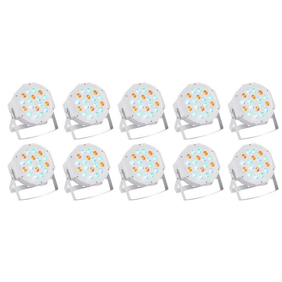 (10) Rockville RockPAR50 WHT LED RGB Compact Par Can DJ/Club DMX Wash Lights