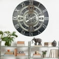 thumbnail image 5 of THE GEARS CLOCK Wall Clock with Real Moving Gears EN-LI_ 24 in Round Vintage-Black, 5 of 14