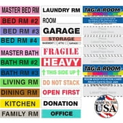 Tag-A-Room Color Coded Home Moving Box Labels with Door IDs, 1150 Count Moving Stickers, Moving Supplies