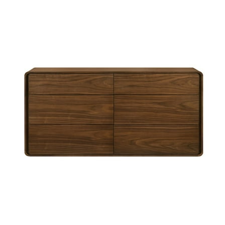 Limari Home Dustin Modern Veneer and Solid Wood Bedroom Dresser in Walnut