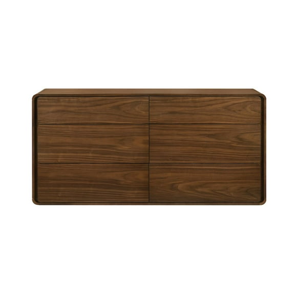 Limari Home Dustin Modern Veneer and Solid Wood Bedroom Dresser in Walnut