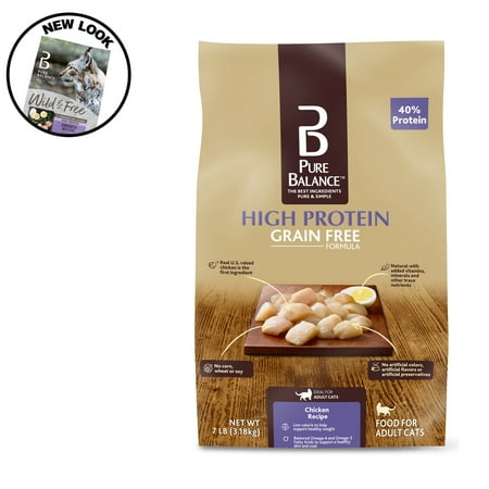 Pure Balance High Protein Grain Free Formula Food for Cats, Chicken Recipe, 7lb