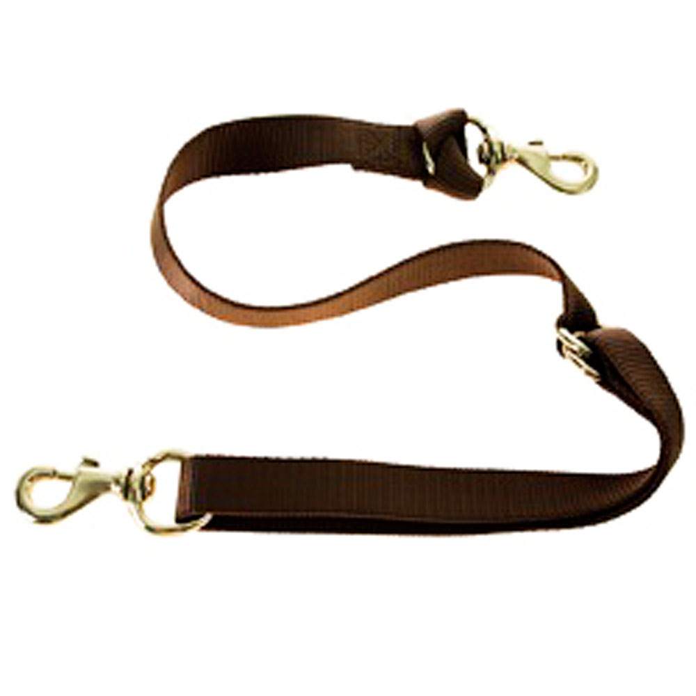 1" x 52" HILASON HORSE TACK 2 PLY TIE DOWN STRAP W/ ELECTRO BRASS SNAP