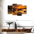 thumbnail image 3 of Elephant Stock Lake Tahoe Twilight Wall Art - Horizontal Multi Panel Canvas - Living Room Wall Decor - Nature Multi Panel - Orange And Gray Decor - 36" x 22", 3 of 8
