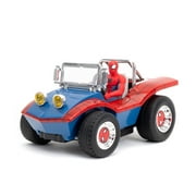 Jada Spider-Man Buggy RC with Non-Removable Spider-Man Figure – 7, Turbo Button, Full-Function Remote Control, Ages 6+, Red/Blue