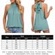 thumbnail image 2 of Camiseta Mujer Camiseta de mujer Halter Color sólido con cordones Lady Vest Top Streetwear (Verde L) Ygjytge para Mujer Verde T XL, 2 of 8