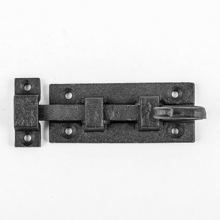Black Chain Door Slide Bolt Wrought Iron Latch Rust Resistant Re