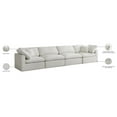 thumbnail image 4 of Pemberly Row Modern / Contemporary Standard Cream Velvet Modular Sofa, 4 of 9