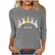 thumbnail image 1 of Mujeres 3/4 Manga Tops Y Blusas Impresas Cuello Redondo Casual Otoño Invierno Blusa, 3/4 Manga Casual Tops para Mujeres, 1 of 7