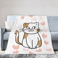 thumbnail image 1 of Cat Kitten Cartoon Throw Blanket, Fluffy Soft Cozy Blanket Flannel Plush Microfiber Couch Throw 50"x40", 1 of 7
