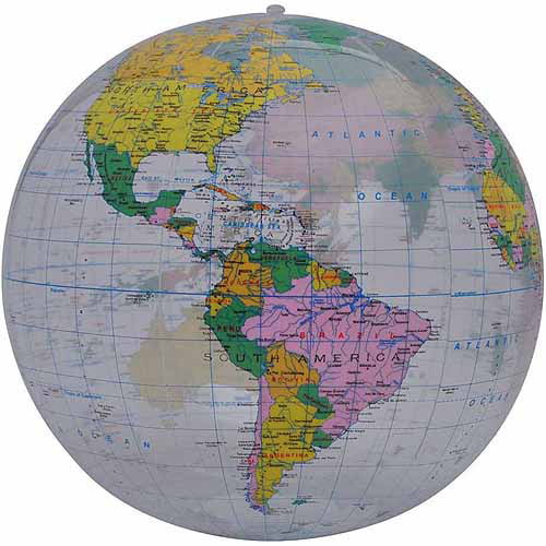 40CM Inflatable Globe Map Ball World Earth Geography Blow up Atlas Educati Toy 