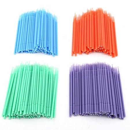 Disposable Brush - 400pcs 4 Color Micro Applicator Brush Dental Disposable Applicators Micro Mascara Brushes for Eyelash Extension
