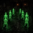 thumbnail image 3 of Solar Skeleton Yard Stake Lamp, Glow Bones Halloween Decoration with LED Light, Waterproof 3D Realistic Skull for Outdoor Grave Lawn Patio Fall Decor, 3 of 4