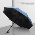 thumbnail image 2 of Reversible 8-Rib Manual Folding Umbrella - 99cm Diameter Black Vinyl Canopy, Weatherproof for Rain & Sun Protection, Compact Portable Design with Easy Dry Close Mechanism, 2 of 6
