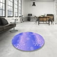 thumbnail image 4 of Ahgly Company Machine Washable Indoor Rectangle Transitional Purple Mimosa Purple Area Rugs, 5' x 8', 4 of 7