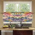 thumbnail image 4 of Yayeee Kitchen Curtains Tier Set of 2 Light Filtering 57"x24" Over Sink Window Panels, Green Floral Wave, 4 of 7