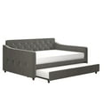 thumbnail image 3 of Novogratz Vintage Upholstered Full Daybed and Twin Trundle Set, Grey, 3 of 16