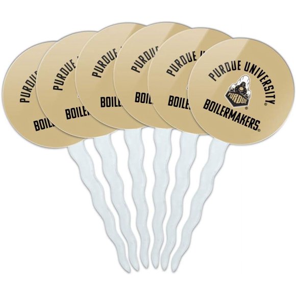 Boilermakers Secondary Cupcake Picks Toppers Decoration Set of 6
