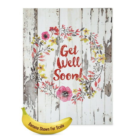 J6108IGWG Jumbo  Get Well Greeting Card: 'Blooming Driftwood' with Envelope (Extra Large Size: 8.5+ x